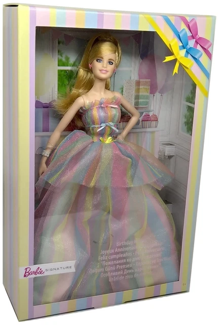 Barbie Signature 65ème Anniversaire – Poupée Collection Blonde Robe Noir Et Blanc, Boucles Saphir, Lunettes œil-de-chat, Socle Et Certificat Inclus