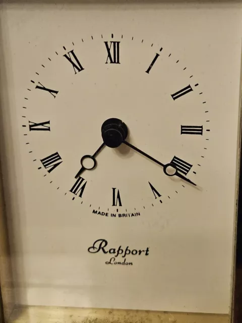 Vintage Rapport London Solid Brass Cariage Clock Battery 2