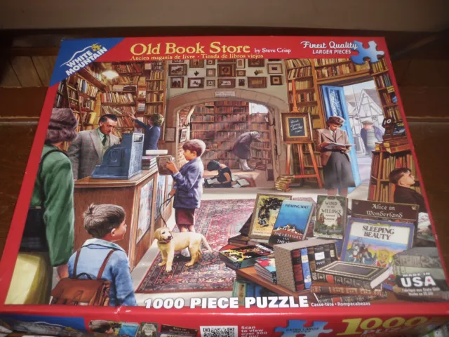 White Mountain 1000 piece puzzle, "Old Book Store", new in sealed bag