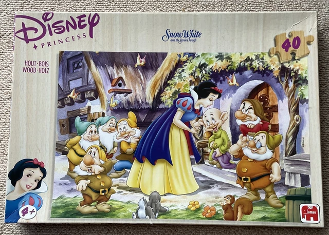 DISNEY PRINCESS SNOW White And The Seven Dwarfs 40 Wooden Jigsaw Pieces ...