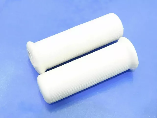 Vespa Rubber Hand/Handle Grip Pair White Vbb Super Sprint Vm Vn Vl 2