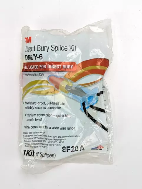 8 x 3M DBR/Y-6 KIT Red/Yellow Direct Bury Splice Kit, 18-10 AWG 2 Per Package