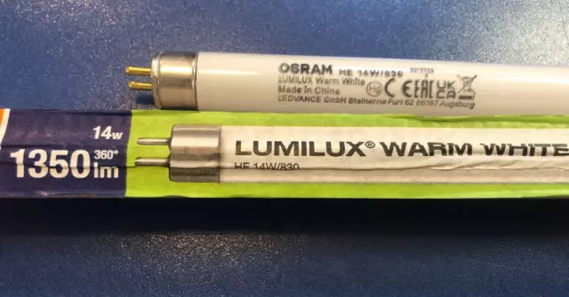 OSRAM Lámpara Fluorescente T5 He 14/830 Lumilux Blanco Cálido 1350lm Tubo