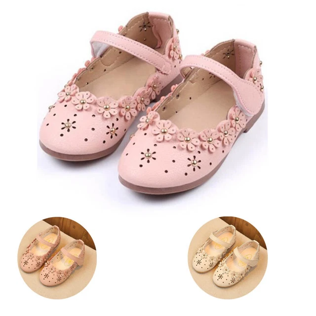 Scarpe da sposa principessa bambino fiore bambine in pelle festa danza principessa taglia