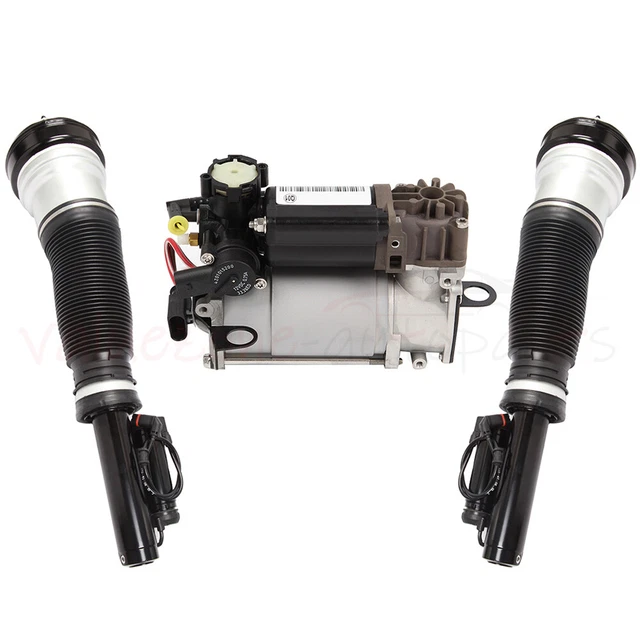 Front Air Suspension Shocks Compressor Pump For Mercedes W220 S350 S420 2000-06