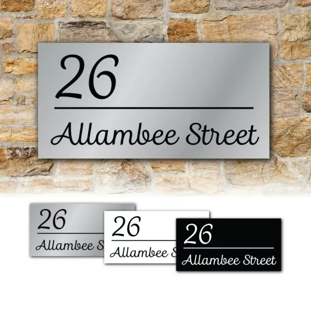 Custom Aluminium House Number and Street Name Address Sign Plaque Metal Gift