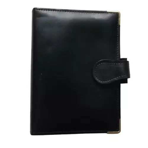 Organiser File Pocket Size Black Leather Piccadilly by London Organiser Company
