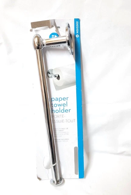 Paper Towel Holder Kitchen Wall Mount Under Cabinet Paper Roll Hanger Bar Chrome