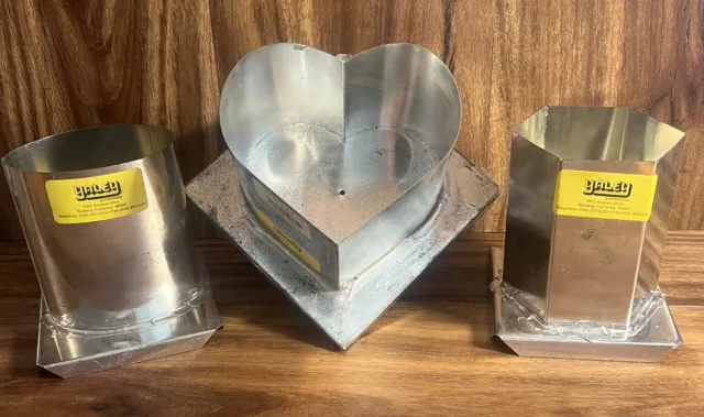Lot of (3) Yaley Candle Oval Heart 5 x 3-1/2 & Hexagon Large Candle Molds - NEW