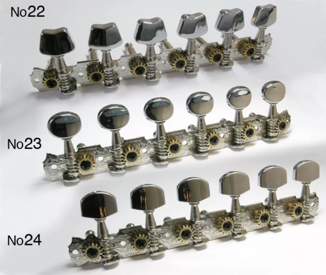 6-In-Line Chrome Tuners For 6 Six Or 12 Twelve String Guitar No22,23 or 24