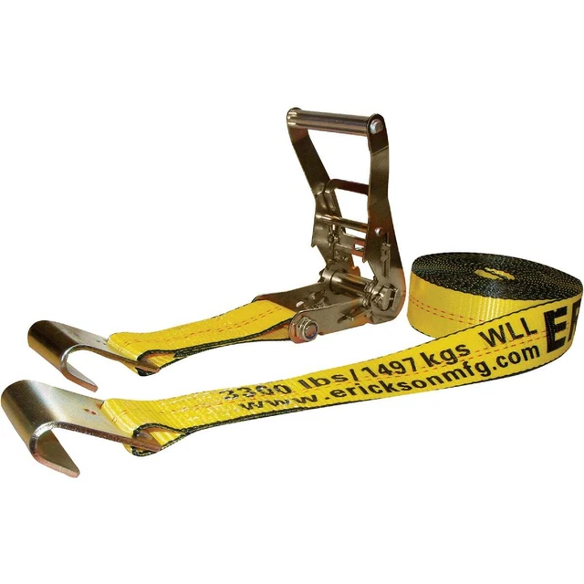 Erickson 2 In. x 27 Ft. 10,000 Lb. Ratchet Strap with Flat Bed Hook 78527