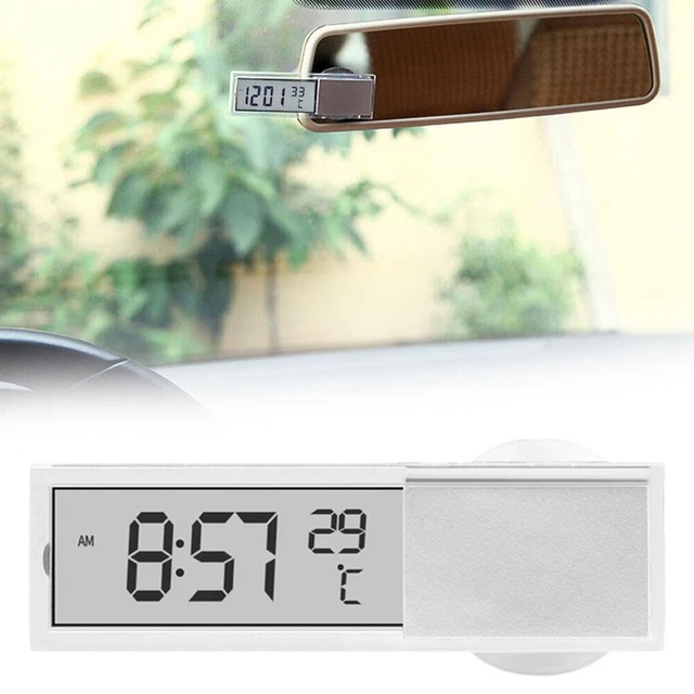 1x Car LCD Digital Display Sucker Type Clock Thermometer Temperature S8A3