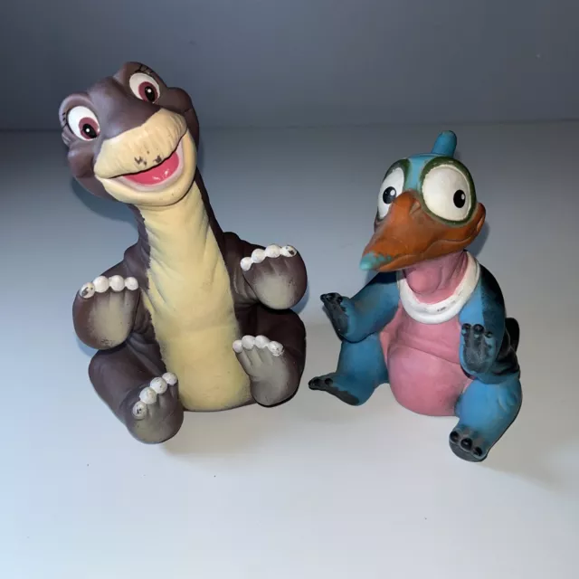 Land Before Time Petrie & Littlefoot Dinosaur Pizza Hut Hand Puppets 80s