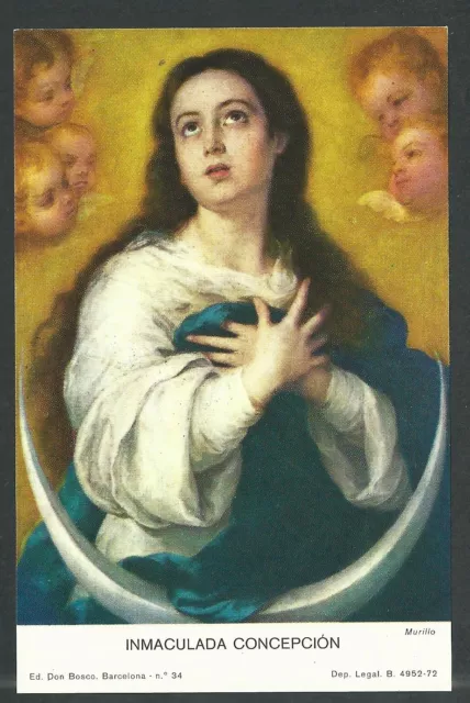 Estampa antigua de la Virgen Inmaculada andachtsbild santino holy card santini