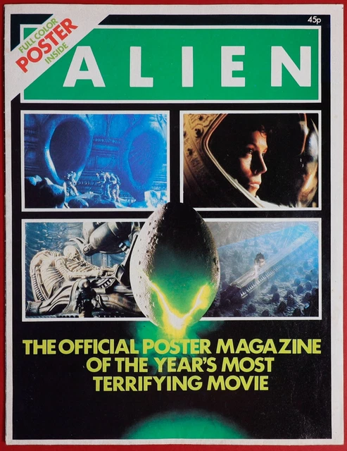 ALIEN OFFICIAL MOVIE Poster Magazine Ridley Scott Sigourney Weaver 1979 ...