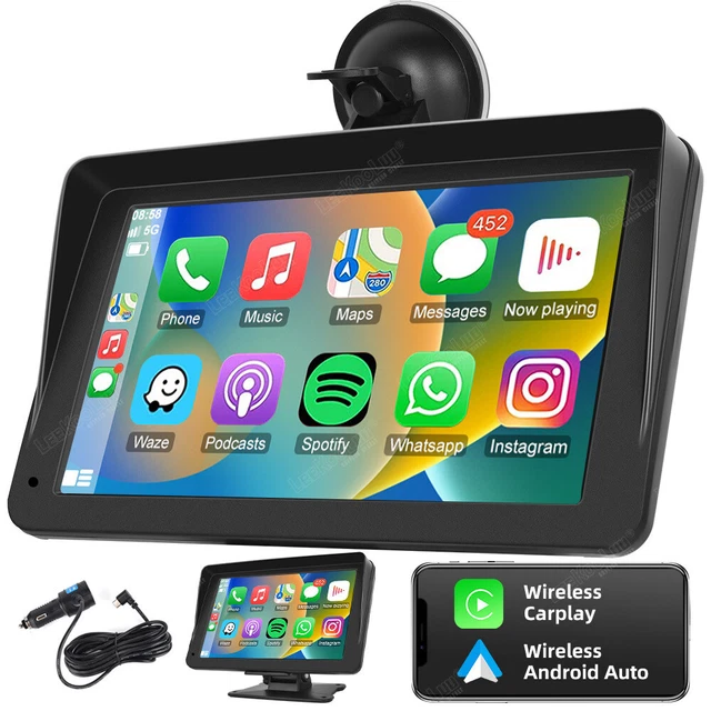 7& TOUCH SCREEN 2K Portable Car Wireless Apple CarPlay Android Auto