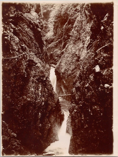 Photo Vintage 'La Cascade De Mont Blanc' Vers 1900 - Tirage Citrate 8x11 Cm