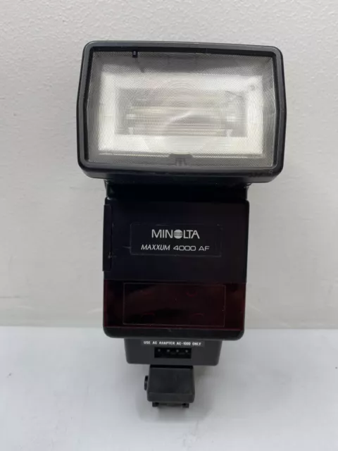 Minolta Maxxum 4000AF Flash ASIS READ HAS BATTERY CORROSION