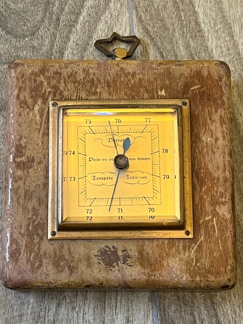 Antique Bariable Desk Barometer / Wall Wood Decor  From 1930s France