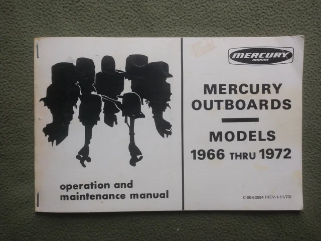 Mercury Outboards Models 1966 Thru 1972 Manual