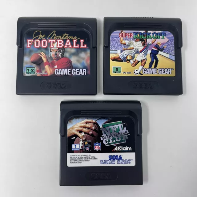 NFL Quarterback Club Sega Game Gear PAL + Joe Montana Football + Super Kick Off