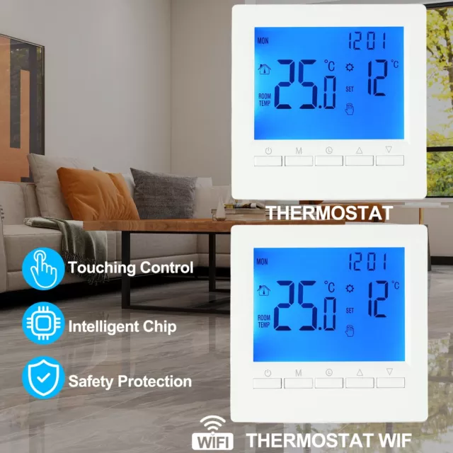 Contrôleur de température ambiante numérique LCD pour systèmes de chauffage
