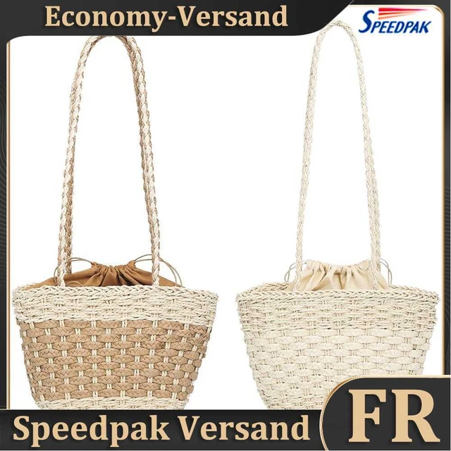 Simple Summer Knitting Shoulder Handbags Women Casual Straw Beach Crossbody Bags