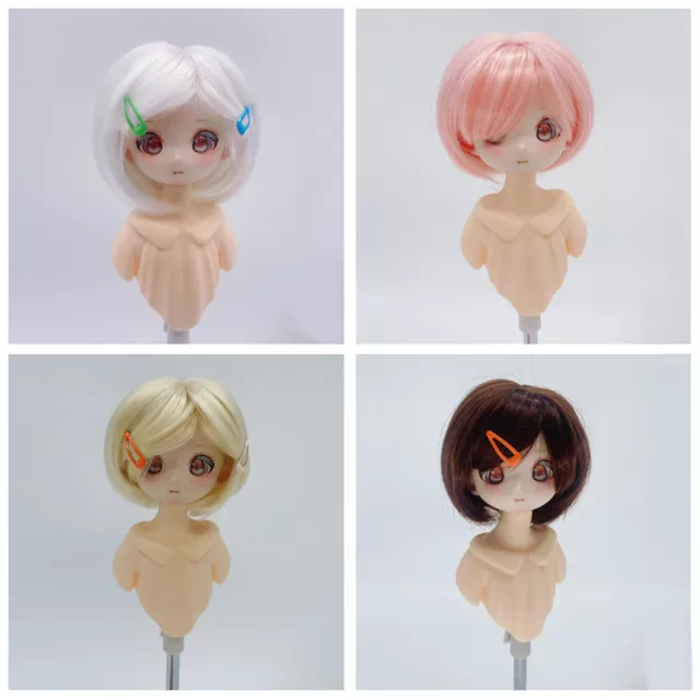 Dolls Solid Colors Short Wigs for 1/3 1/4 1/6 BJD SD Doll DIY Accessories Hair