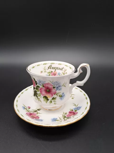 ROYAL ALBERT FLOWER OF THE MONTH  +August+  TASSE+UNTERTASSE