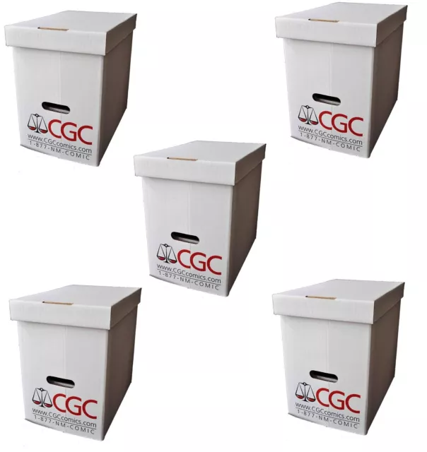 5 Official CGC Graded Comic Book Slab Corrugated Cardboard Storage Boxes box