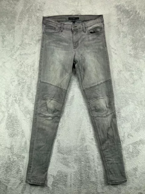 Womens Jeans 30 Moto Skinny Flying Monkey Platinum Stretchy Gray Mid Rise 30x31