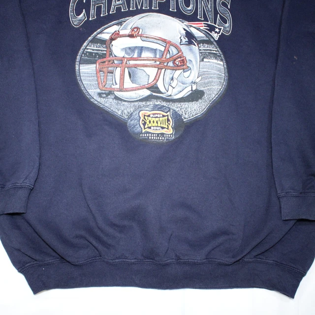 Vintage Gildan Sweatshirt New England Patriots 2003 Super Bowl NFL Jumper XL 2
