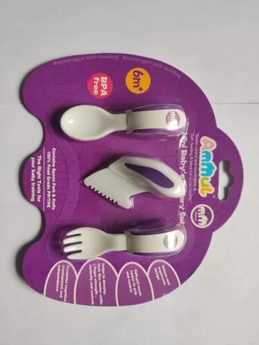 Infant Mini Spoon, Knife and Fork Trainer Set 6m+ Age Baby Feeding Utensils