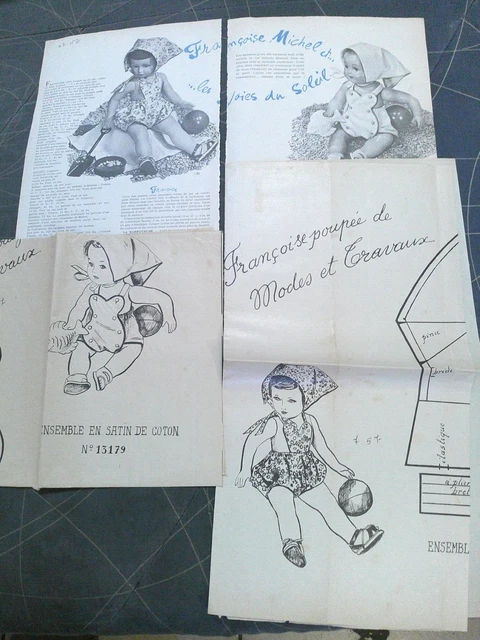 Patron De Vêtements Pour Poupée – MODE ET TRAVAUX, Avril 1957, Non Découpé