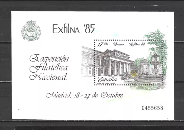 España 1985 Serie Exfilna Edifil 2814** Mnh Hoja Bloque Hb Ver Foto