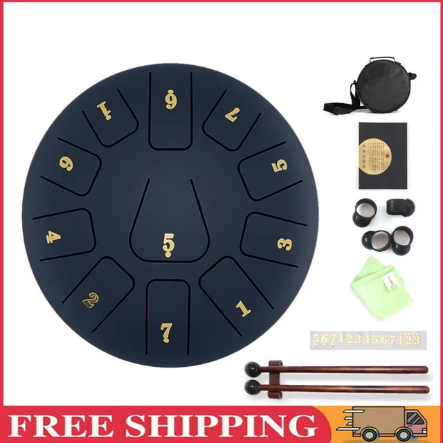 HUANGHUANG 8 Zoll StahlZungentrommel 11-Ton C Key Pan Drum Percussion Instrument