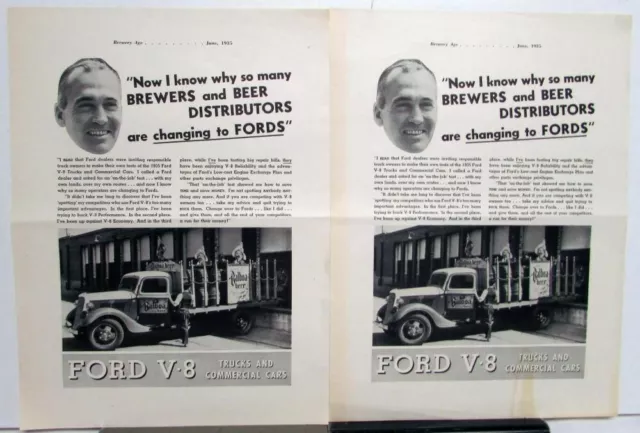 1935 Ford V8 Truck Delivery Beer Distributors Are Changing To Fords AdProof Orig