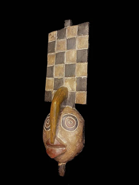 Plank masks (Luruya) African Tribal masks Wood Hand Carved Wall Hanging -3871