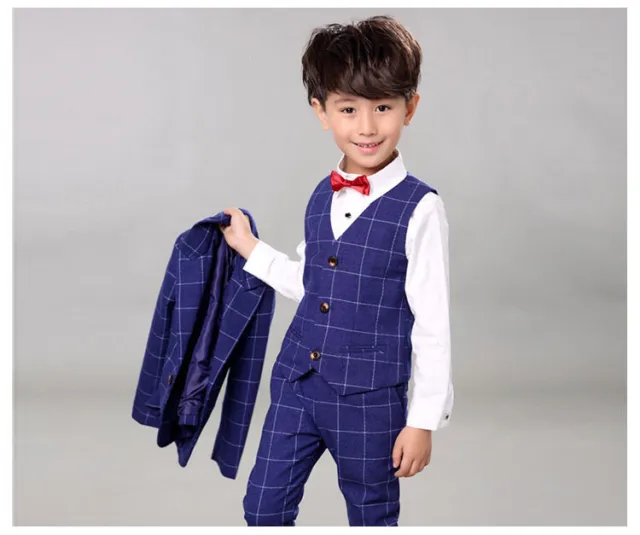 Boys Suits 4 Piece Wedding Suit Prom Page Boy Baby Formal Party 3 Colours 3