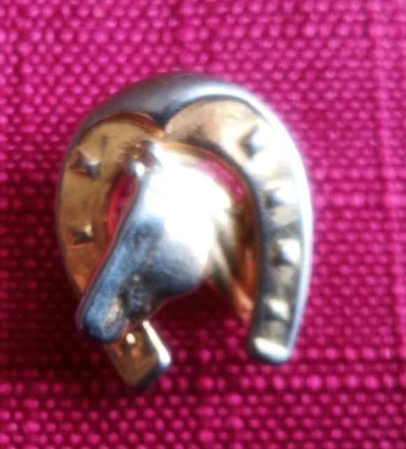 Vieux Pin's émaillé Cheval Doré - Collection équitation