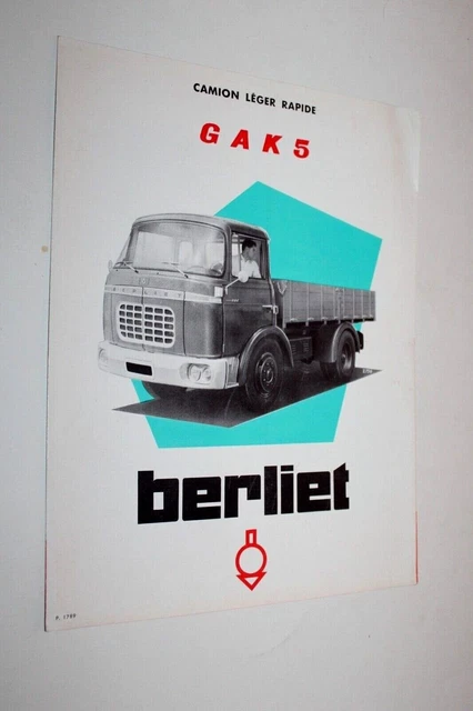 Brochure Ancienne Berliet GAK 5 GAK 19 - Camion Années 1958-1968 - Rare édition