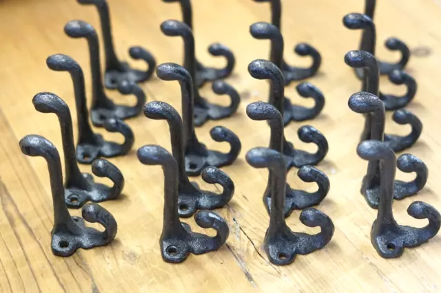 25 Cast Iron Rustic School Style Coat Hooks Hat Hook Hall Tree Restoration Wall