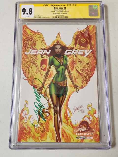 Jean Grey #1 CGC 9.8 SS JSC J Scott Campbell Exclusive Variant Cover B
