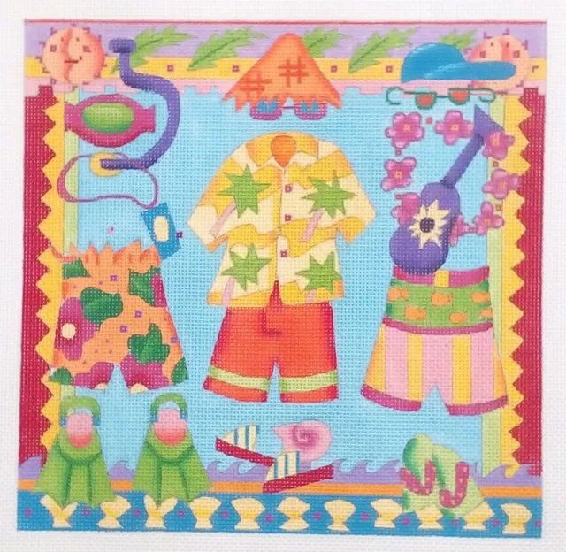 Melissa Shirley Designs needlepoint handpaint 1173B Beach ensembles border pool