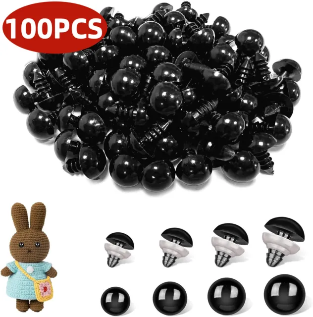 100Pcs 5-20mm Plastic Safety Eyes For Teddy Bear Doll Toy Animal Craft DIY Kit