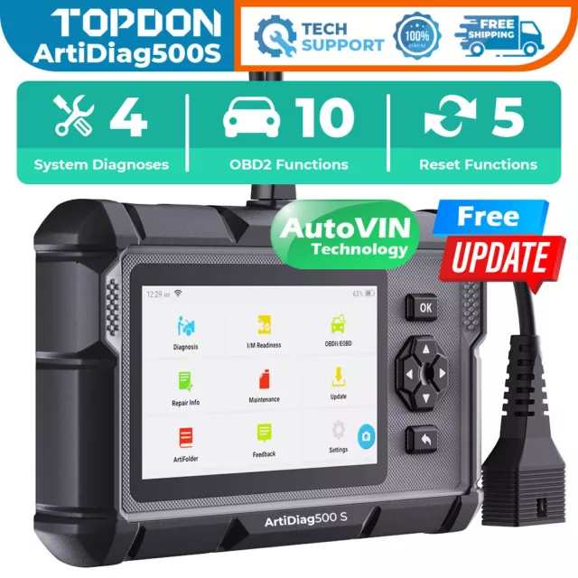 TOPDON AD500S OBD2 Scanner Check Engine SRS ABS  Code Reader Car Diagnostic Tool