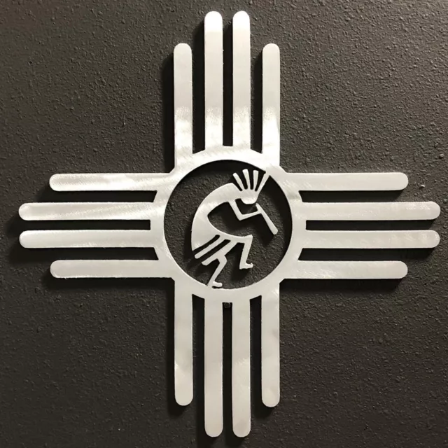 Zia with Kokopelli 1 Metal Wall Art Skilwerx 11 x 11 Southwestern