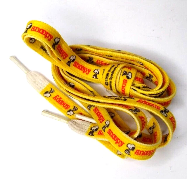 Authentic Vintage 1958 Snoopy Peanuts Shoe Laces, Shoe Strings, Yellow