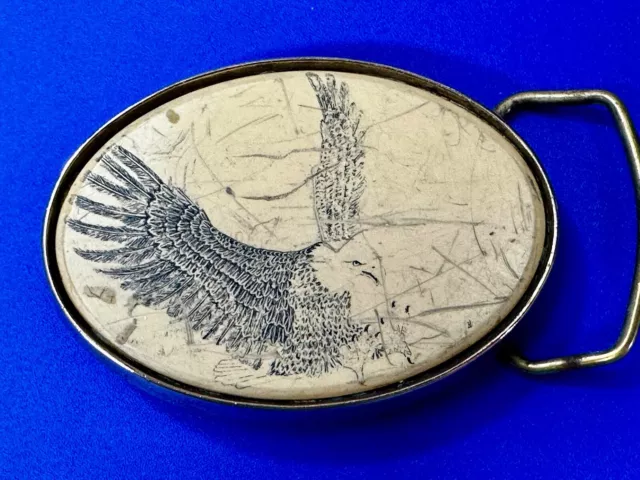 Majestic Flying Hunting Eagle Solid Brass Vintage 1983 Belt Buckle by Barlow 3