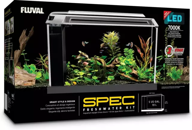 Fluval Black Spec V Aquarium Kit, 5 Gallon | FREE SHIPPING.